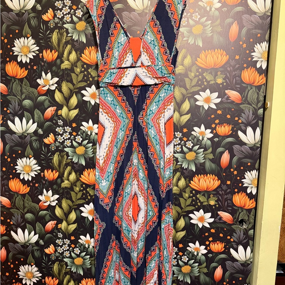 Maeve Geometric Multicolor Maxi Dress